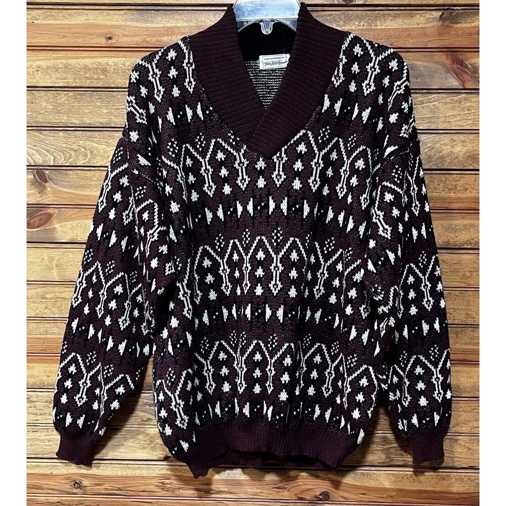 Sak’s Fifth Avenue Men’s Wool Blend Knit Collared Sweater Made In Italy Size L